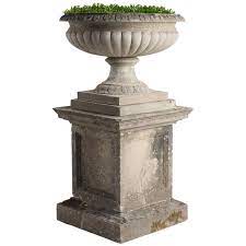 How tall is a concrete pedestal for a sundial? Large Cast Stone Urn With Pedestal Circa 1950 For Sale At 1stdibs
