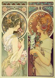 Feather Cowslip Art Nouveau Mucha Art Nouveau Illustration Art Nouveau Poster