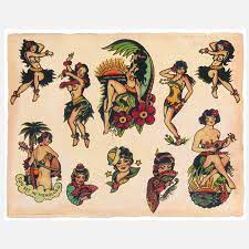 Pin By Tim Grace On Hawaiiana Hula Girl Tattoos Sailor Jerry Tattoos Hawaiian Tattoo Traditional
