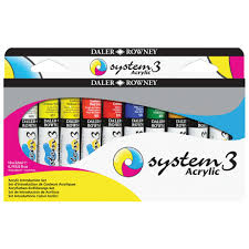 Daler Rowney System 3 Acrylic Paint Tube Introduction Set Crafty Arts Daler rowney simply oil colour paint set 6 x 12ml.