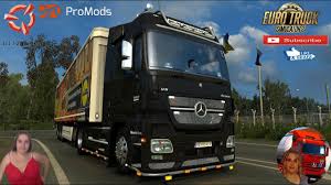 Euro Truck Simulator 2 1 38 Mercedes Benz Actros Mp2 Black Edition By Dotec Dlc S Mods Youtube
