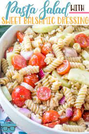 Noodles lettuce cucumber peppers onion and strawberries can l.make a salad with this. Pasta Salad With Sweet Balsamic Dressing The Country Cook
