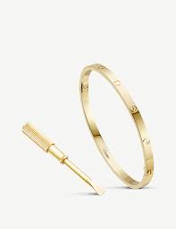 Cartier Love Small 18ct Yellow Gold Bracelet In 2020 Gold Bracelet Yellow Gold Bracelet Cartier