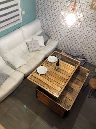 Table basse relevable en bois et métal wynn. Table Basse Avec Plateau Relevable Meubles Laboisier