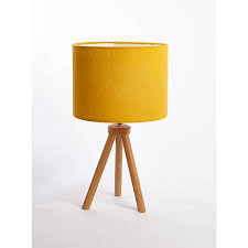 The light can be set to 4 stages: Yellow Wooden Tripod Table Lamp Home George At Asda