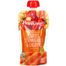 Happy Family Organics Happy Baby Organic Baby Food Stage 2 Carrots Strawberries Chickpeas 4 Oz