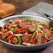 Johnsonville Italian Sausage Onions Peppers Skillet Recipe Stuffed Peppers Johnsonville Sausage Recipes Sausage Peppers And Onions