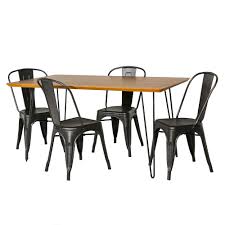 Get dining sets, dining room sets, dining table sets, dining collections & more at bed bath & beyond. 5 Piece Mid Century Modern Dining Table Set Walnut Black By Walker Edison