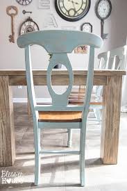 Interested in having a place that you and your guests can when shopping for dining room chairs with casters, you would want the ones that are easy to maintain. Distressed Duck Egg Dining Chairs Makeover Bless Er House Blue Dining Chair Dining Chairs Dining Chair Makeover