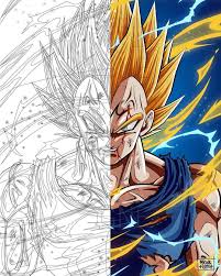 All the best dragon ball z vegeta drawing 40+ collected on this page. Migne Art Director Illustrator Majin Vegeta Full Vector With Adobe Illustrator