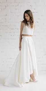 Womens elegant lace long maxi dresses mother of the bride dress formal gowns plus size two piece with jacket $26.39 $ 26. Modern Two Piece Crop Top Wedding Dress Wedding Dresses High Low Crop Top Wedding Dress Bridal Skirts
