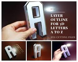 Download Layers For 3d Letters Svg Alphabet A To Z Only 5 Layers For Etsy 3d Letters Alphabet Letter Templates Lettering Alphabet