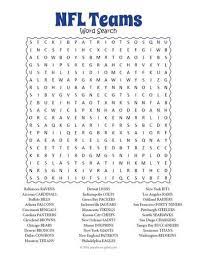 free printable nfl teams word search team word word find kids word search