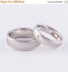 On Sale Wedding Ring Sets His And Hers 14k White Gold With Matte Finish Wedding Rings Sets His And Hers Wedding Ring Sets Wedding Rings