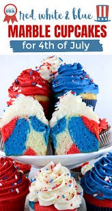 Patriotic Marble Cupcakes Recipe Marble Cupcakes 4th Of July Desserts Red White Blue Cake