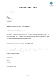 Acknowledgement is said to be the recognition of the existence of something or some fact. Letter Of Acknowledgment Receival Report Format Templates At Allbusinesstemplates Com