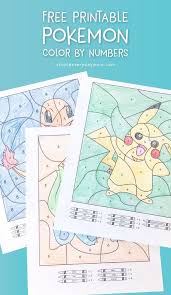Free Pokemon Color By Number Printables Let Your Kids Find Their Favorite Hidden Pokemon Characters In Th Printables Free Kids Pokemon Printables Pokemon Diy