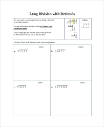 Hold your mouse over the name of a skill to view a sample question. Long Division With Decimals Worksheets Sumnermuseumdc Org