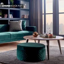 Livares Buyuk Puf 2020 Kahve Masasi Dekor Mobilya
