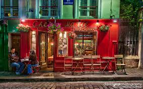 Montmartre At Night Restaurant Chez Marie Paris Davidgiralphoto Com Montmartre Paris Cafe Montmartre Paris