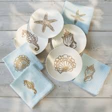 Seaside Appetizer Plates Set Of 4 Dinnerware Melamine Dinnerware Appetizer Plates