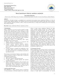 The goal of a large number of criminal acts is to generate a profit for the individual or group that carries out the act. Pdf Money Laundering In Malaysia Regulations And Policies