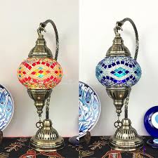 Installing a chandelier in your home is an easy, inexpensive way to bring a feeling of elegance and sophistication into your living area. 1 Light Oval Hanging Desk Light Moroccan Turkish Stained Glass Table Light In Blue Red For Cafe Beautifulhalo Com
