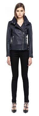 Mackage Lisa F4 Navy Biker Leather Jacket For Women With Images Leather Jackets Women Leather Jacket Jackets For Women