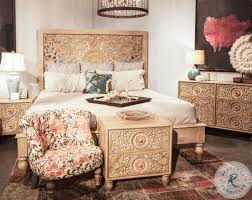 Shop this collection (122) $ 229 08 Haveli Natural Geometric Carved Panel Bedroom Set From World Interiors Coleman Furniture