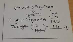 As a result, when you divide 128 ounces by 32 ounces, you get your answer. How To Convert 3 5 Gallons Into Quarts There Are 4 Quarts In 1 Gallon Brainly Com