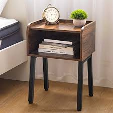 Amalia white marble top with antique coffee wood base accent table. Homemaxs Nightstand Small Side Table For Small Spaces 23 6 Inch High Small End Table With Storage Bed Side Tables Bedroom Accent Table Rustic Wooden Bedside Table With Steel Frame Buy Online At