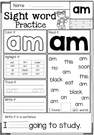 Kindergarten Reading Worksheets Sight Words Sight Word Practice Primer In 2020 Kindergarten Worksheets Sight Words Sight Word Practice Sight Word Worksheets