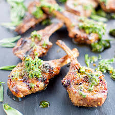 Roasted Garlic Rosemary And Sage Rubbed Lamb Chops Mint Chimichurri Kitchen Lush Lamb Dinner Lamb Chop Recipes Lamb Dishes
