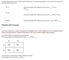 Answers to punnett square quiz __male_ 1. Simple Punnett Square Practice Answers Flashcards Quizlet