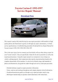 Without getting grease on any pages. Download Toyota Carina E 1992 1997 Service Repair Manual