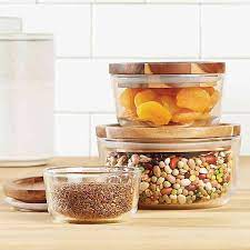 Shop our wide range of storage containers at warehouse prices from quality brands. Pyrex 6 Piece Glass Food Storage Container Set With Wood Lids Bed Bath Beyond Glass Food Storage Glass Food Storage Containers Food Storage Container Set