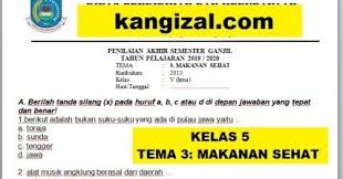 Mar 11, 2021 · soal pat ukk bahasa sunda kelas 5 soal yang admin bagikan ini dibuat berdasarkan buku guru dan siswa kurikulum 2013 sesuai buku dari kemendikbud untuk revisi tahun 2017 dan 2018. Soal Uas Pat Ukk Kelas 5 Tema 3 Kurikulum 2013 Revisi 2019 2020 Kang Izal Blog