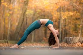 Potd Pose Of The Day Urdhva Dhanurasana Upward Bow Or Wheel Pose With Straight Legs Riva G Yoga Shrink Stomach Yoga Poses Easy Workouts