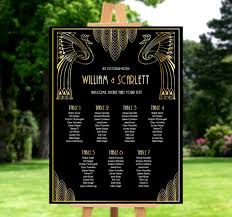 wedding seating chart gatsby wedding decor art deco