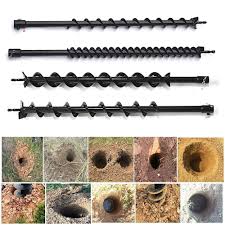 Wholesale 40mm 60mm 800mm Spiral Drill Bit Garden Auger Long Single Double Earth Drill Hole Planti Grass Plugs Grasses Garden Garden Tool Set