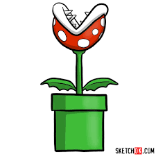 Signup for free weekly drawing tutorials please enter your email address receive free weekly tutorial in your email. How To Draw Piranha Plant Super Mario Sketchok Easy Drawing Guides
