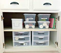 Use small plastic organizers to store tweezers, combs and nail files in separate upright compartments. Medicine Cabinet Organizer From 30daysblog