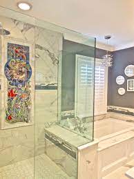 Carolyn Payne Murals Tile Bathroom With Drop In Tub And Custom Shower Tile Mural Bathrooms Remodel Remodel Bedroom Custom Tile Shower