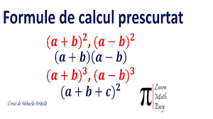 În curând voi reveni şi cu un articol cu aplicaţii la formulele de calcul prescurtat în care voi prezenta câteva exerciţii cu un grad de dificultate diferit. Formule De Calcul Prescurtat Clasa A Vii A Clasa A Viii A Youtube