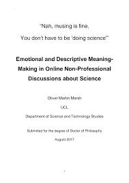 Emotional and Descriptive Meaning- Making in Online Non-Professional  Discussions about Science