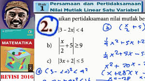 Berikut ini akan diberikan beberapa contoh soal dan pembahasan untuk persamaan nilai mutlak. Nilai Mutlak Persamaan Dan Pertidaksamaan Bse Matematika Kelas 10 K 13 Revisi 2016 Uk1 2no2abc Youtube
