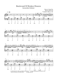 Green Day Boulevard Of Broken Dreams Piano Sheet Music Boulevard Of Broken Dreams By Green Day Piano Sheet Music Intermediate Level Piano Sheet Music Trumpet Sheet Music Sheet Music