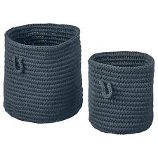Fryken Box With Lid Set Of 3 Sea Grass Seagrass Ikea In 2020 Blue Baskets Linen Storage Ikea Basket
