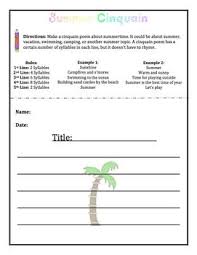 Summer Poetry Pack Haiku Diamante Acrostic Cinquain Grades 3 6 Cinquain Acrostic Haiku Poems Examples