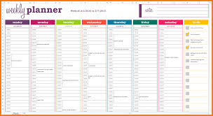 Dynamic Weekly Planner Excel Template Screen View Example Weekly Calendar Printable Weekly Calendar Template Free Weekly Planner Templates